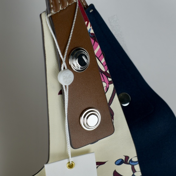 Tory Burch Rory Printed Tote In Multi Happy Times - Picture 10 of 16